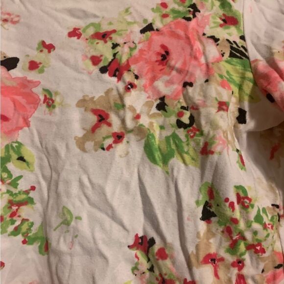 PIMA Cotton Petite Small White Floral Top‎ - Picture 2 of 4